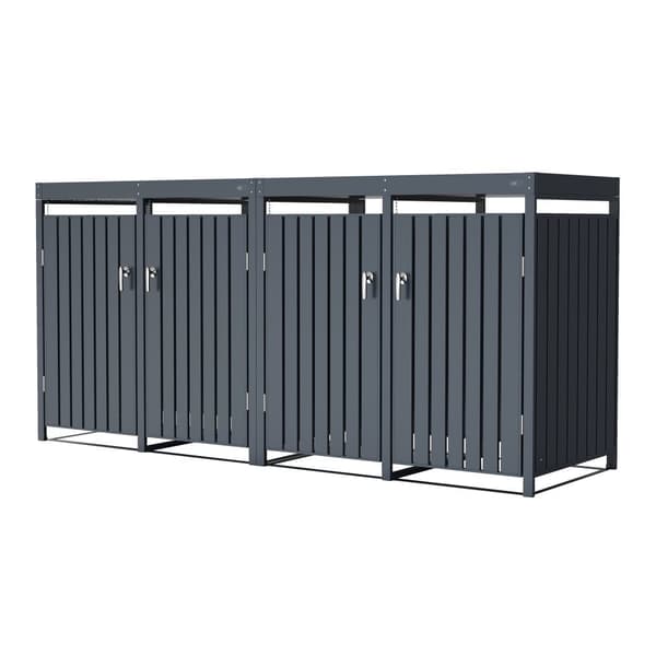 AXI Leon Containerombyggnad med planteringskärl i Antracit | Click-box-omvandling för 4 behållare | Ombyggnad av behållare - Max. 240 liter