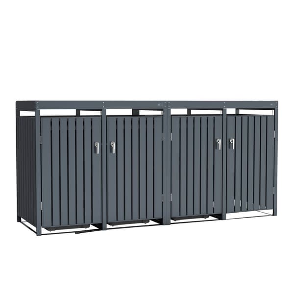 AXI Leon Containerombyggnad med planteringskärl i Antracit | Click-box-omvandling för 4 behållare | Ombyggnad av behållare - Max. 240 liter