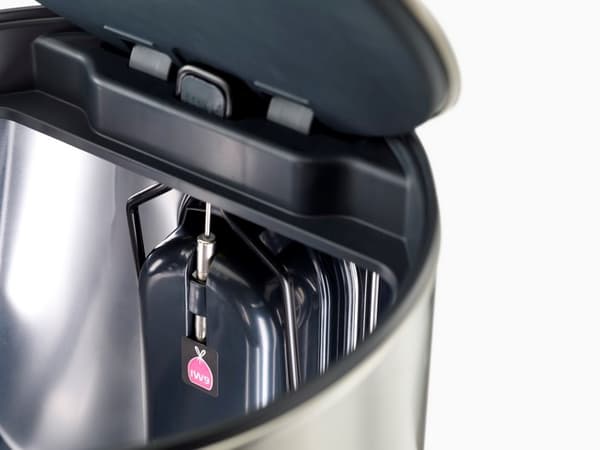 JJ-Vapaasti seisova pyöreä kori, 10l.StainlessSteel Arc