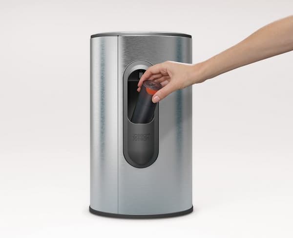 JJ-Vapaasti seisova pyöreä kori, 10l.StainlessSteel Arc