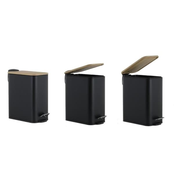 Industristil 5L Bambu & Stål Pedalpapperskorg - Modern Loftdesign