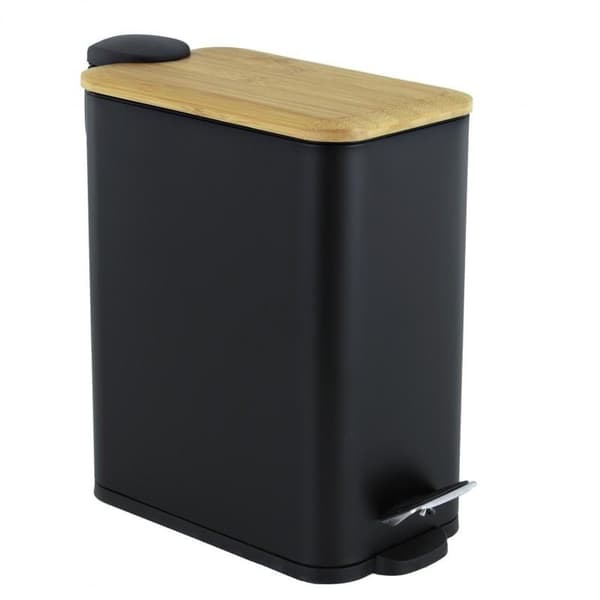 Industristil 5L Bambu & Stål Pedalpapperskorg - Modern Loftdesign