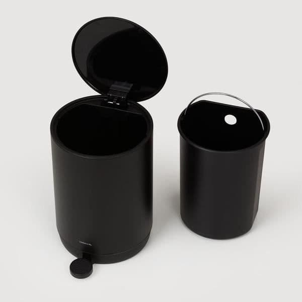 Sälskinn mind pedal bin 5 liter på fot svart