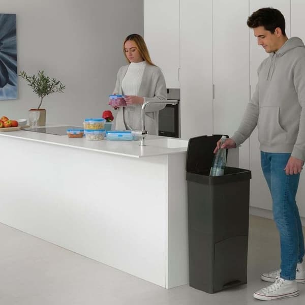 Avfallsbehållare Återvinning SP Berner Antracitgrå 10 L 30 L x 2 Plast 3 Fack (1 antal)