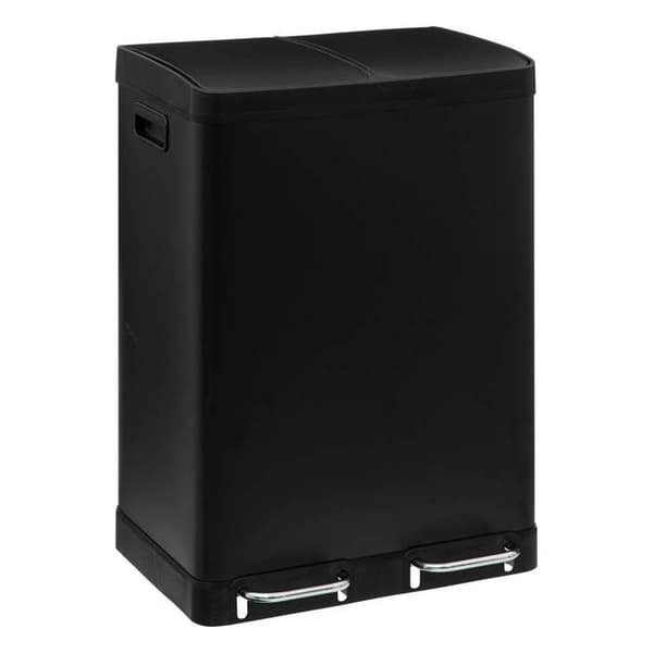 5five - pedalåtervinningskorg i metall 2x30l "ariane" svart