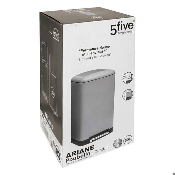 Ariane metallpedalbehållare - 30 L - Mörkgrå