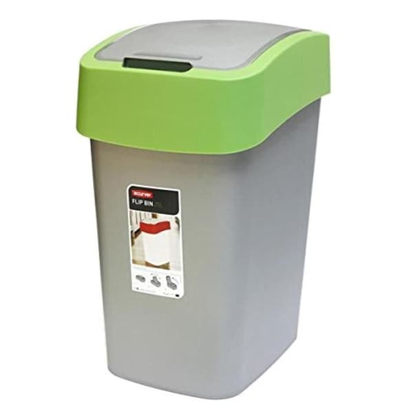 2045038 Flip Bin Plast Bin Silver-Grön 25 L 6202