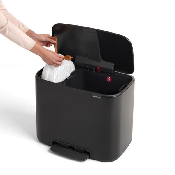 BRABANTIA Pedalbehållare Bo - 11 + 23 L - Matt svart