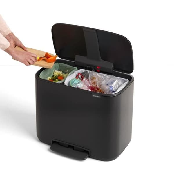 BRABANTIA Pedalbehållare Bo - 11 + 23 L - Matt svart