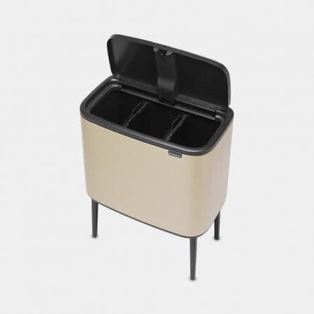 BRABANTIA Bo Touch Bin - 3 x 11L - Metalliskt guld
