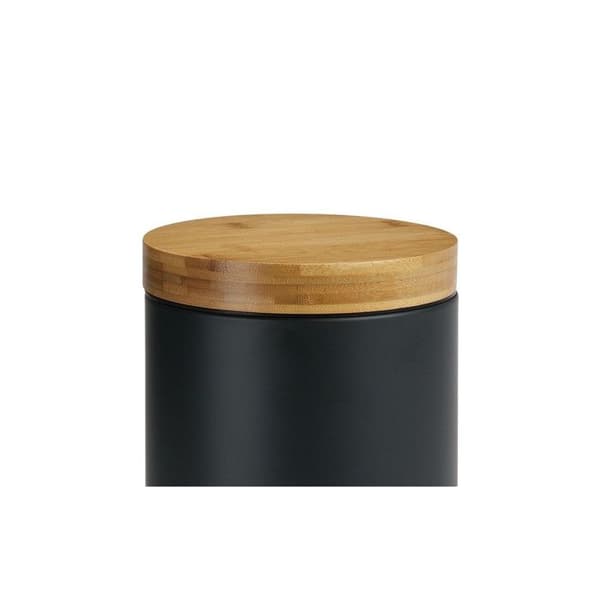 Svart metall badrumsbehållare Bambu lock - 3L 0,000000