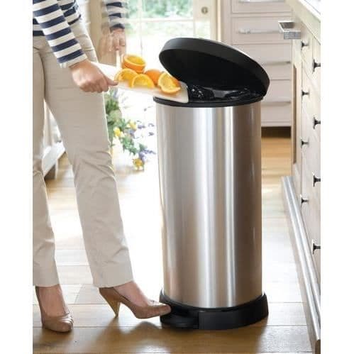 CURVER Pedalbehållare 40L silvermetalllook