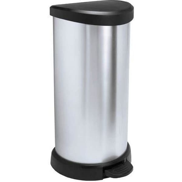 CURVER Pedalbehållare 40L silvermetalllook