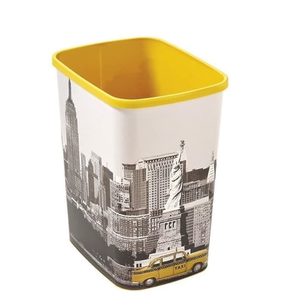 Curver 2045259 Flip Bin New York Dekoration Plast, Flerfärgad, 25 L