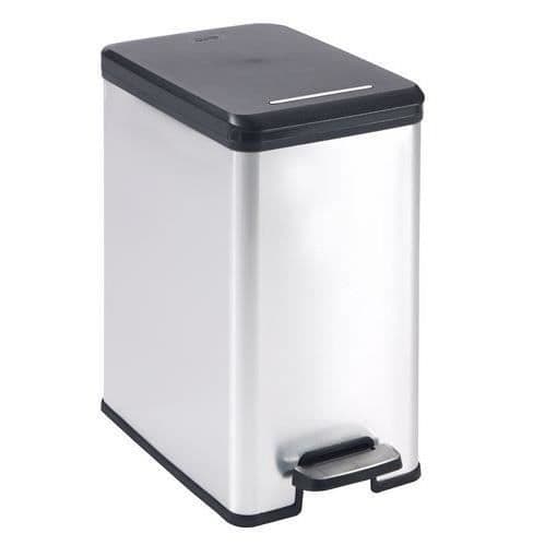 CURVER Pedalbehållare 25L Smal metalllook