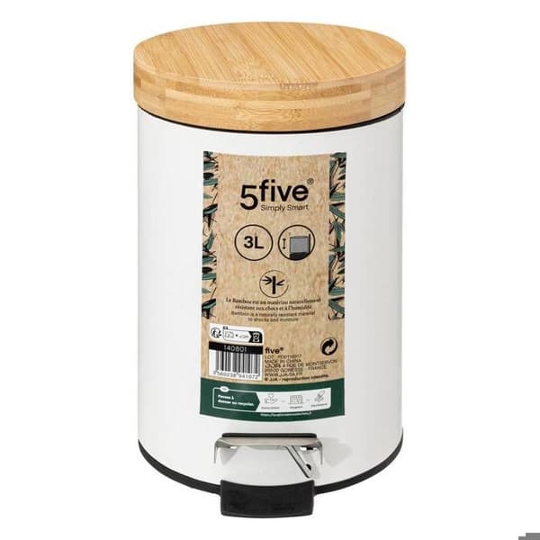 5five - 3l "naturéo" vit bambu lockbehållare