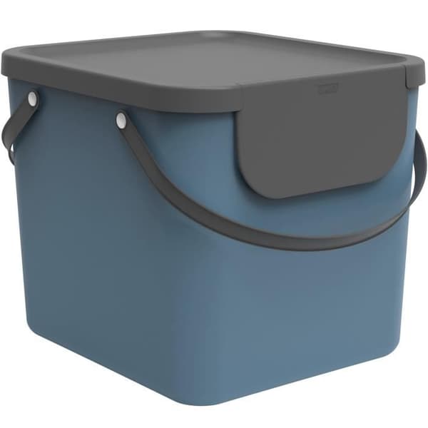 Rotho Albula Sopsorteringssystem 40l för kök, Plast (PP) BPA-fri, blå/antracit, 40l (39,8 x 35,8 x 33,