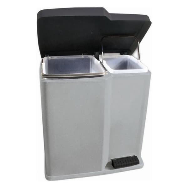 Curver Duo Pedal Bin 15L+6L Silver/Svart