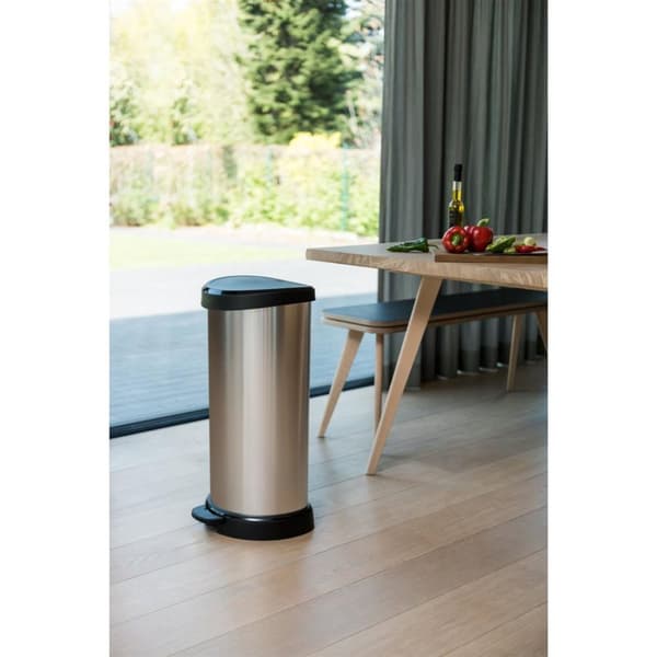 Curver Decobin Pedal Bin Oval 40L hopea/musta