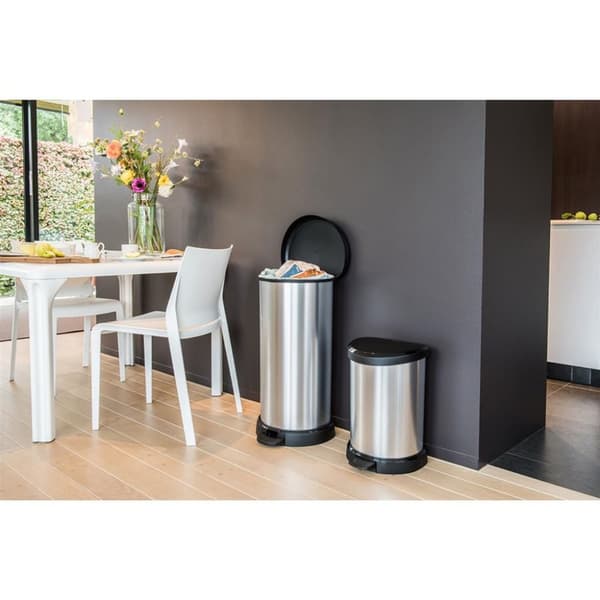 Curver Decobin Pedal Bin Oval 40L hopea/musta