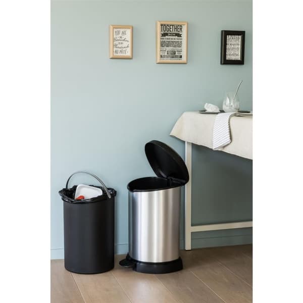 Curver Decobin Pedal Bin Oval 20L Silver/Svart