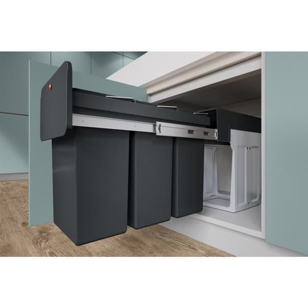 Hailo 0310-300 EcoLine Design Trio L Sisäänrakennettu roskakori 3x10L Musta