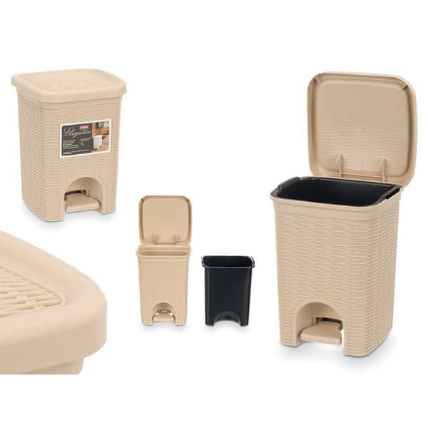 Papperskorg Stefanplast 30134 Beige Plast 6 L (6 antal)