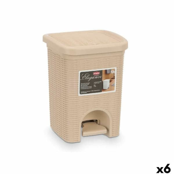 Papperskorg Stefanplast 30134 Beige Plast 6 L (6 antal)