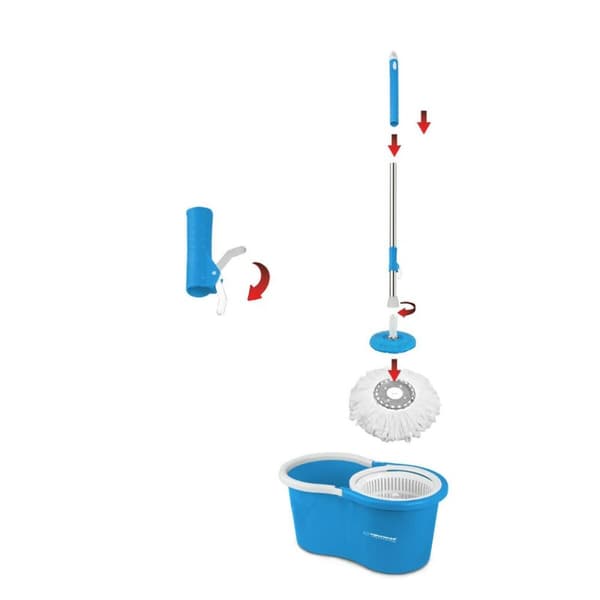 Mop with Bucket Esperanza EHS005 Sininen Valkoinen Mikrokuitu