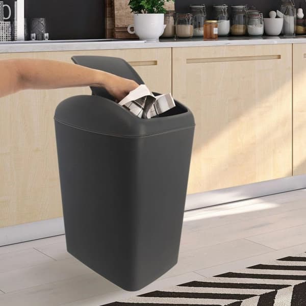 Grå plastaffaldsspand, 40 liter