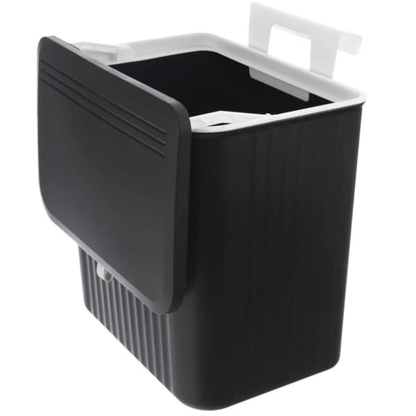 Hængende affaldsspand, sort, 13 liter