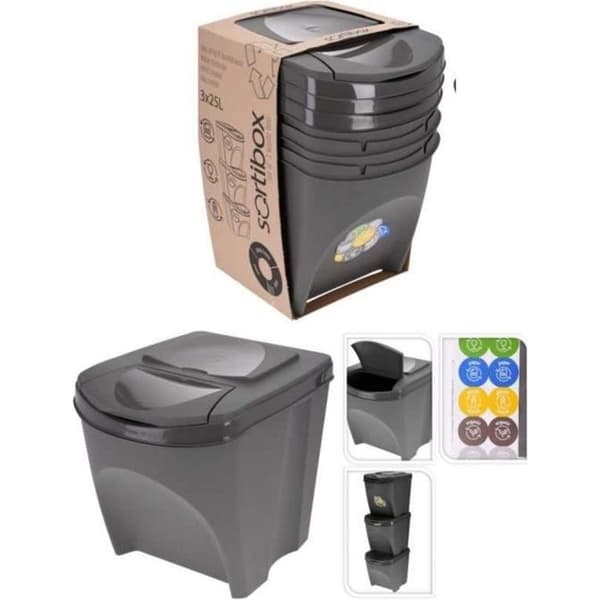 Bin för selektiv sortering 3 x 25 L