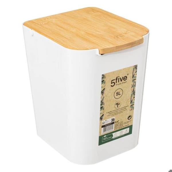 5five - 5l "naturéo" vit bambu lockbehållare