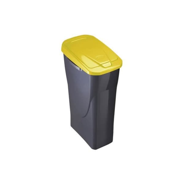 GENERISK - Ecobin 15 liters papperskorg med lock Svart/Gul 31x20x42cm Mondex