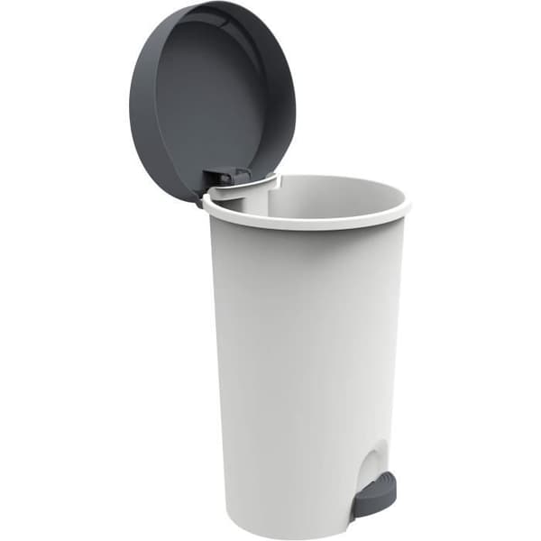 27 L Stepy EDA papperskorg - Apédale - För 30 L påse - 35,4 x 30,3 x 52,2 cm - Betonggrå - Plast