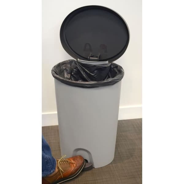 27 L Stepy EDA papperskorg - Apédale - För 30 L påse - 35,4 x 30,3 x 52,2 cm - Betonggrå - Plast