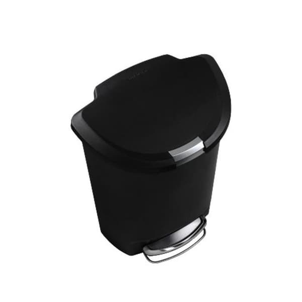Cw1355 Halvcirkelformad Sopsorteringskorg med Pedal Svart 50 L 5879