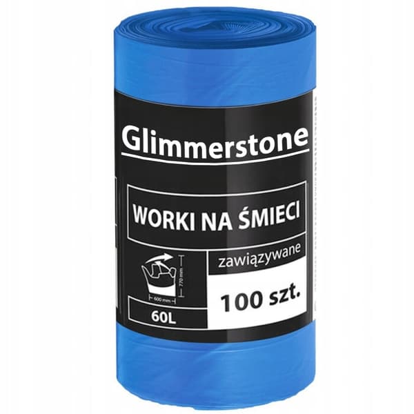 GLIMMERSTONE roskapussit sidotut 60L 100 KPL PAKSUT JA VAHVA LAATU