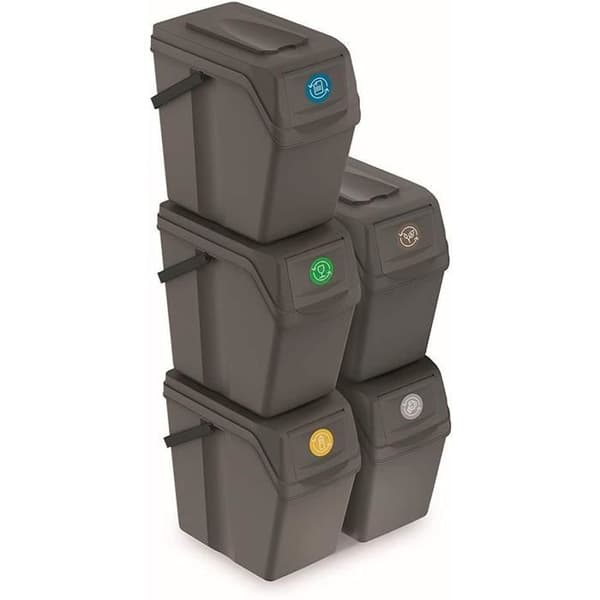 Sorteringskärlsats 5x25 L grå ISWB25S5 Sortibox