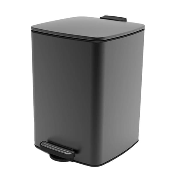 Stainless Steel Soptunna, Tyst Stängande Lock, 12L Kapacitet,svart