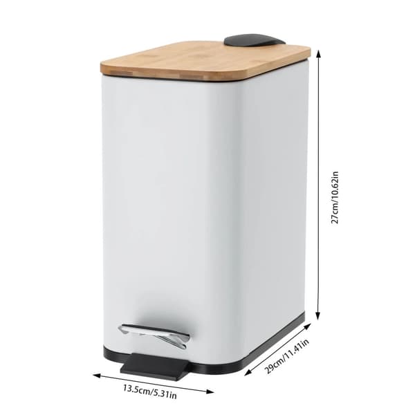 Køkken Affaldsspand, Moderne Hvidt Design, 5L Kapacitet,Hvid, 5L