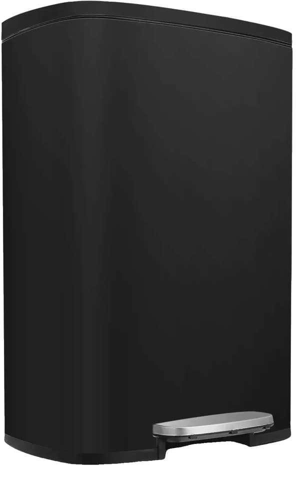 Affaldsbeholder, 50L kapacitet, fingeraftryksbestandigt design,Sort