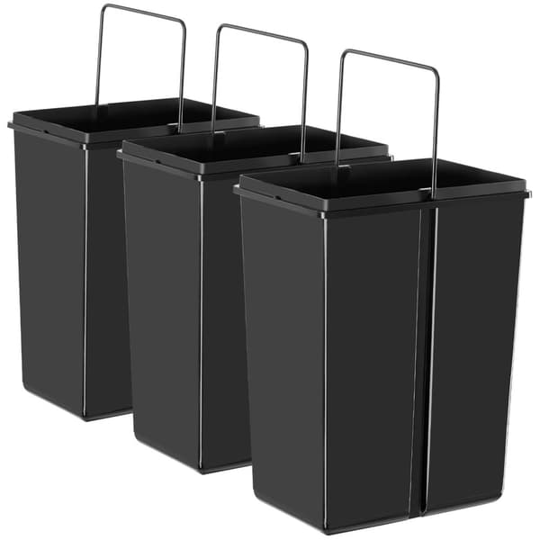 Skraldespand Ashlyn, 3-delt opdeling, 30L, teleskopskinner - sort