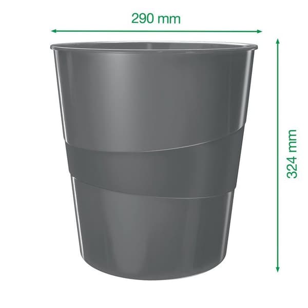 Soptunna - papperskorg - Leitz påsehållare - 52781054-6 - Wow 52781054 6-pack plastpapperskorgar Grön 15 l