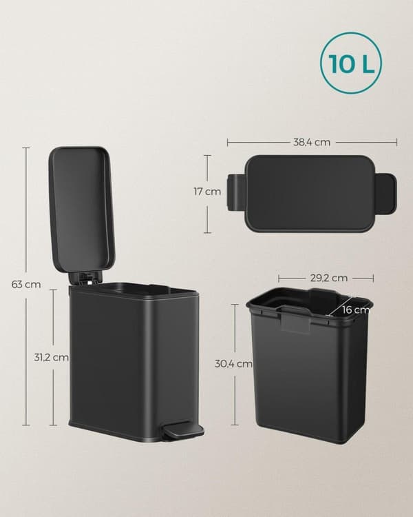 Set, SONGMICS, 38x17 cm, Svart