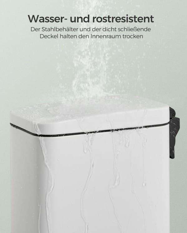 Kosmetiikkaroskakori ja WC-harjasetti, SONGMICS, 29,9x14,4x29 cm, Valkoinen