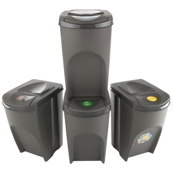 Sortibox 4x35L grå avfallssorteringskärl