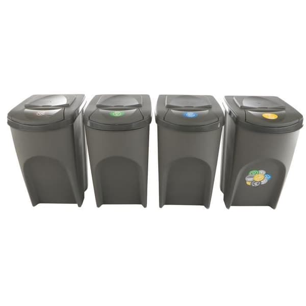 Sortibox 4x35L grå avfallssorteringskärl