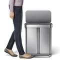 Miniatyrbild 2 av 2: Rektangulär stegburk rostfri behållare 58 liter 2 behållare, Simplehuman Grey