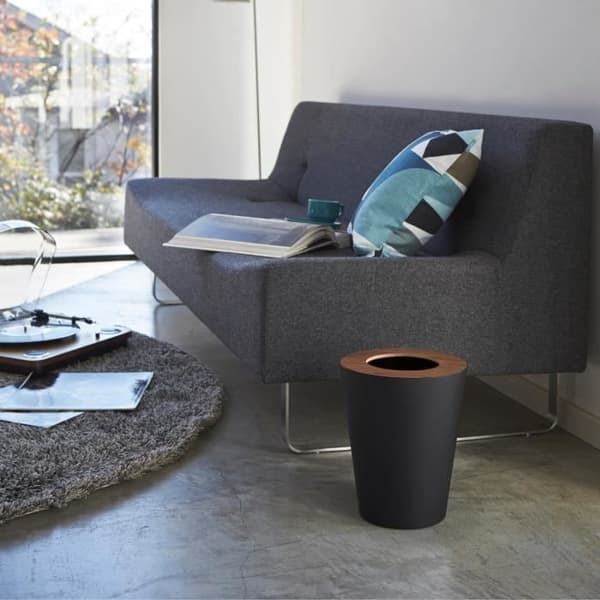 CALICOSY - Rund soptunna L23 cm - RIN - Svart-Svart